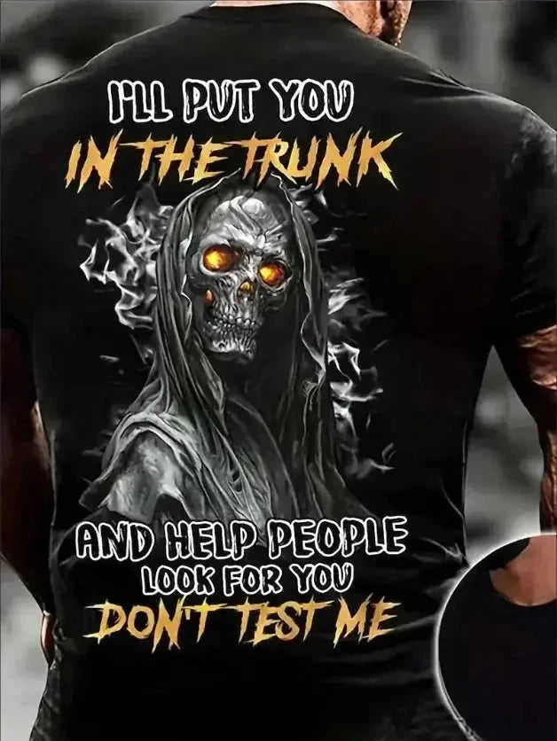 super-soft cotton tee | lightweight summer t-shirt | skeleton graphic print | ultrasonic cleaning