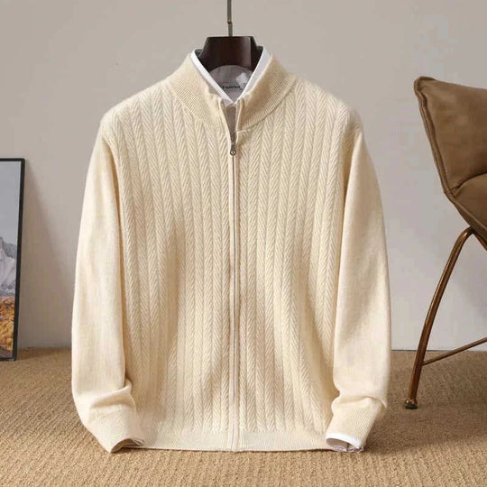 merino wool blend | oversized fit cardigan | chunky knit texture | ultrasonic cleaning