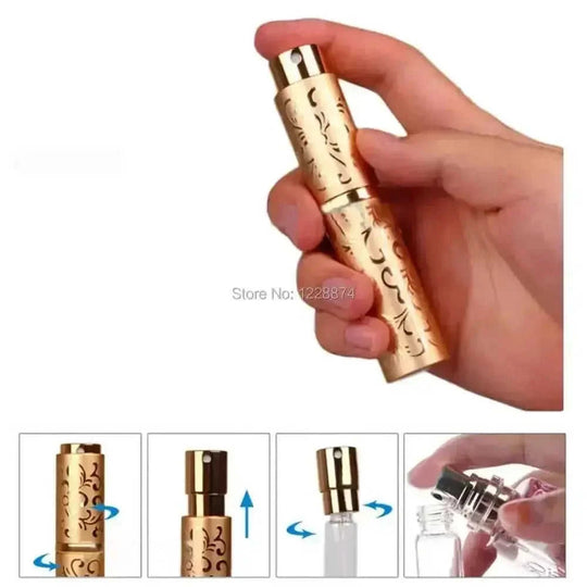 Portable 10ML Spray Bottle for Travel and Cosmetics Australia - reverse side showing construction