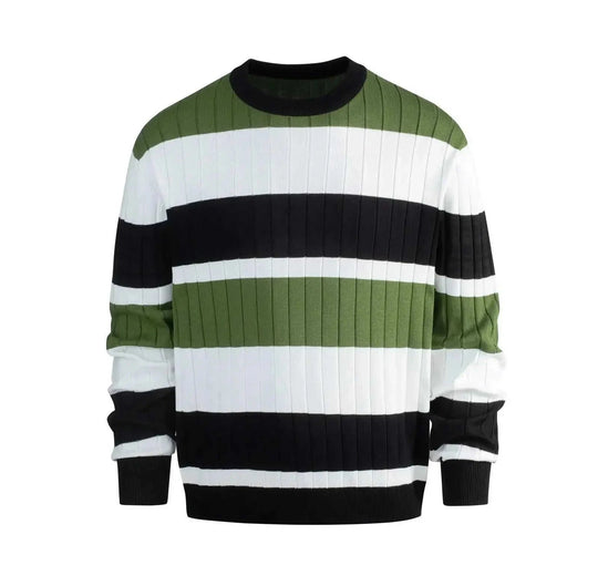 lightweight cotton blend pullover | striped long sleeve sweater | mens casual striped sweater | energy saving