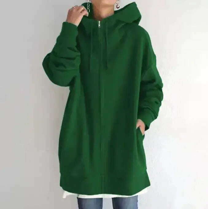 Women's Oversized Hooded Coat - Loose Fit Velvet Sweatshirt S-5XL Meifu Market