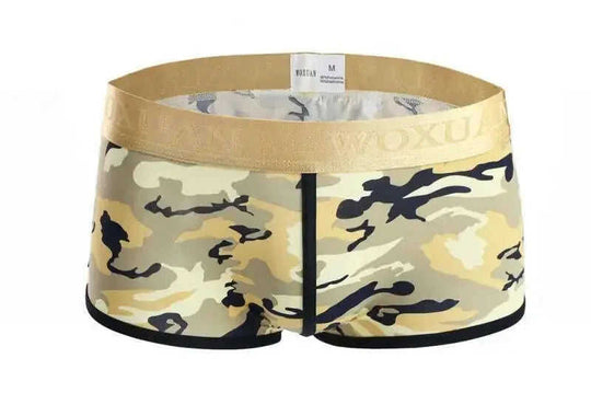 Men's Camouflage Nylon Boxer Briefs High Elastic Low-Rise Meifu Market