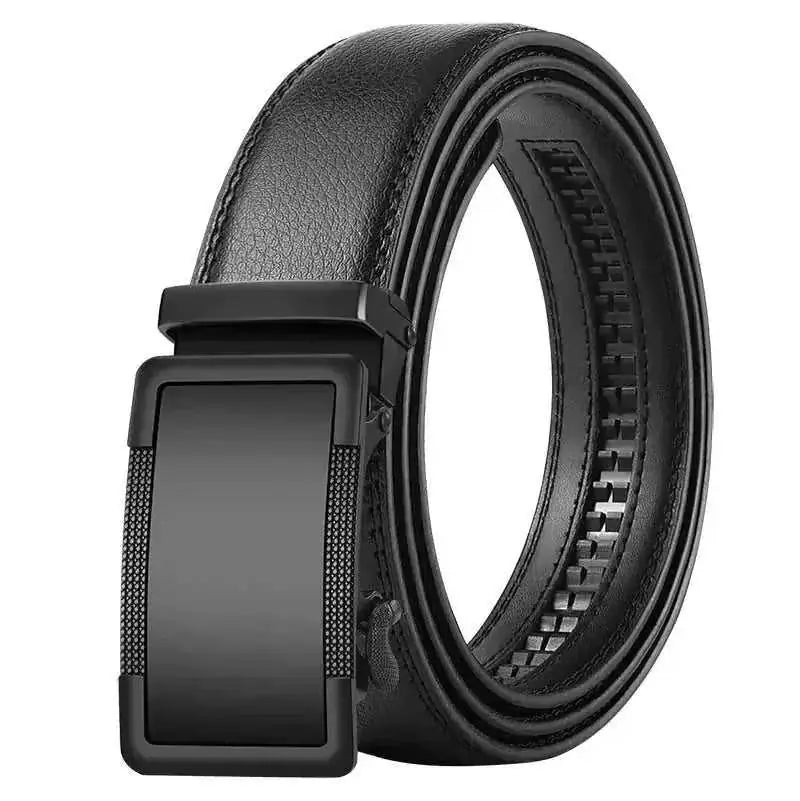 genuine leather belt | automatic buckle mechanism | stainless steel buckle | energy saving