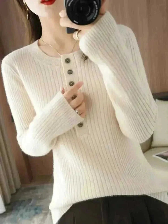 cashmere wool sweater | oversized fit womens | round neck long sleeve | energy saving