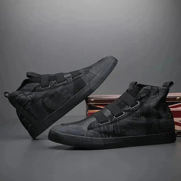 mens high-top camouflage shoes | canvas high-top sneakers | youth fashion casual footwear | ultrasonic cleaning