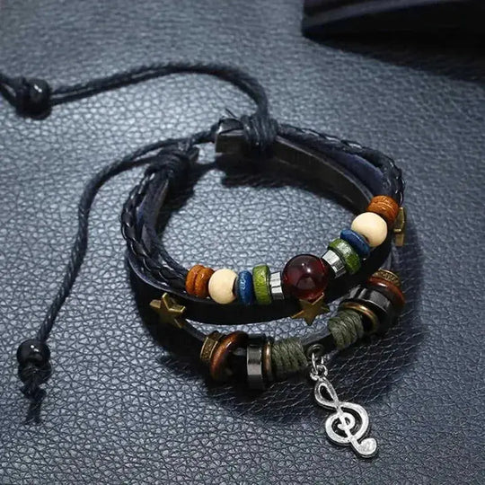 handmade leather bracelet | adjustable wrap bracelet | brown leather unisex jewelry | ultrasonic cleaning
