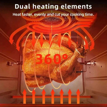 stainless steel air fryer oven | double heating technology | large capacity family oven | ultrasonic cleaning