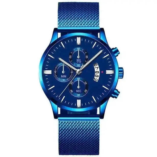 stainless-steel mesh band | 40mm case diameter | sapphire crystal glass | ultrasonic cleaning