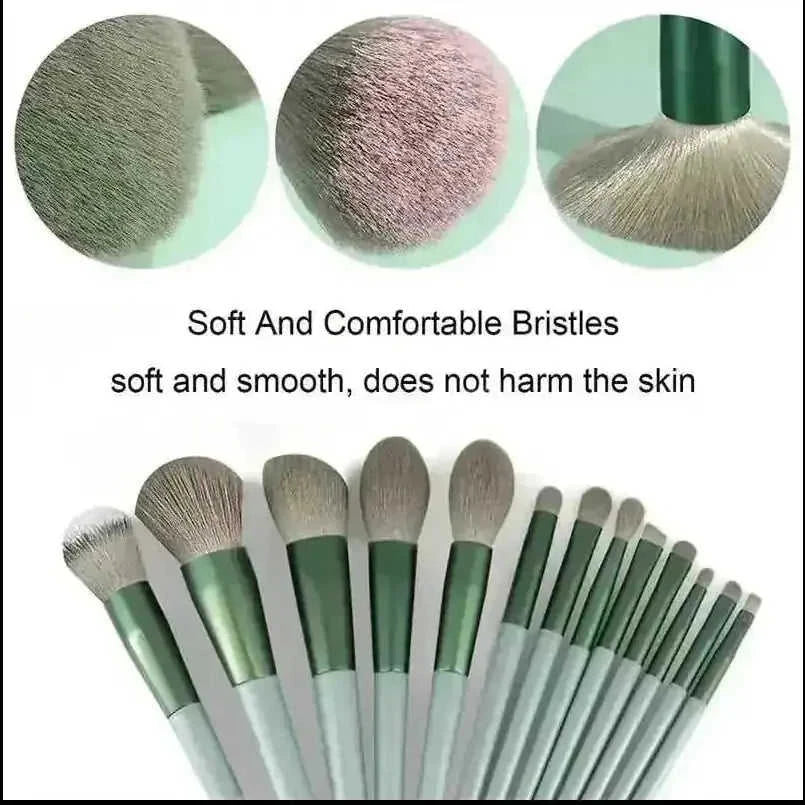 13pcs Professional Makeup Brush Set - Concealer Blush Powder Brushes - side angle view showing best makeup brushes for beg...