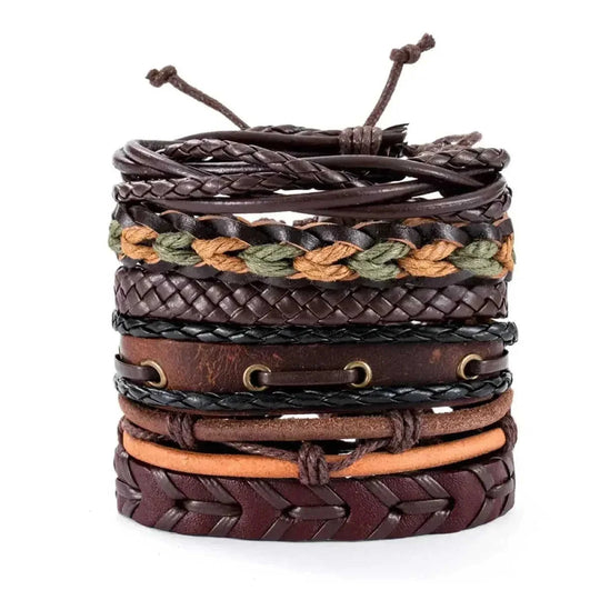 genuine leather bracelet | adjustable woven bracelet | multi-layer charm bracelet | ultrasonic cleaning