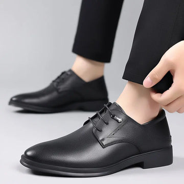 Men's Dress Shoes British Business Soft Leather Pointed Toe Meifu Market