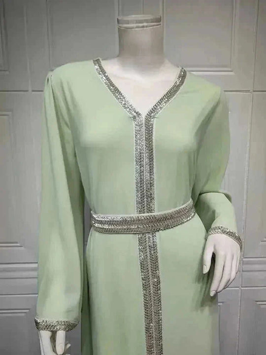 ramadan kaftan abaya | long sleeve kaftan dress | breathable cotton abaya | ultrasonic cleaning