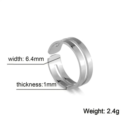 stainless steel adjustable ring | unisex geometric ring | titanium steel minimalist ring | energy saving
