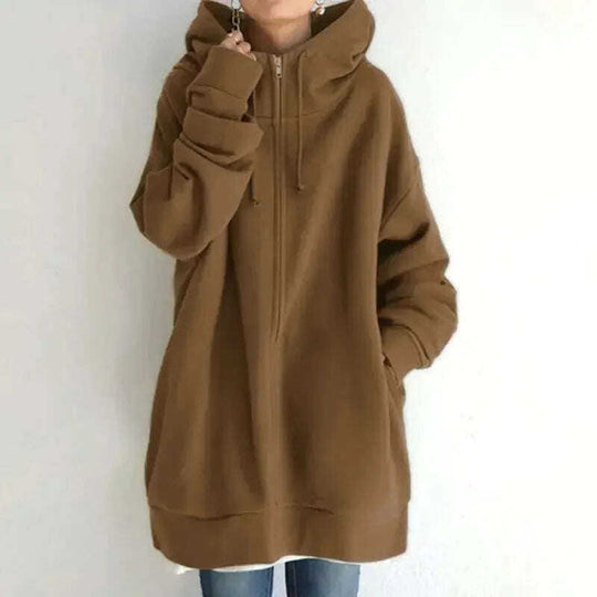 Women's Oversized Hooded Coat - Loose Fit Velvet Sweatshirt S-5XL Meifu Market