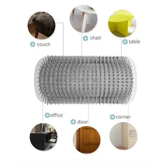 self-cleaning cat brush | silicone grooming comb | wall-mounted pet massager | energy saving
