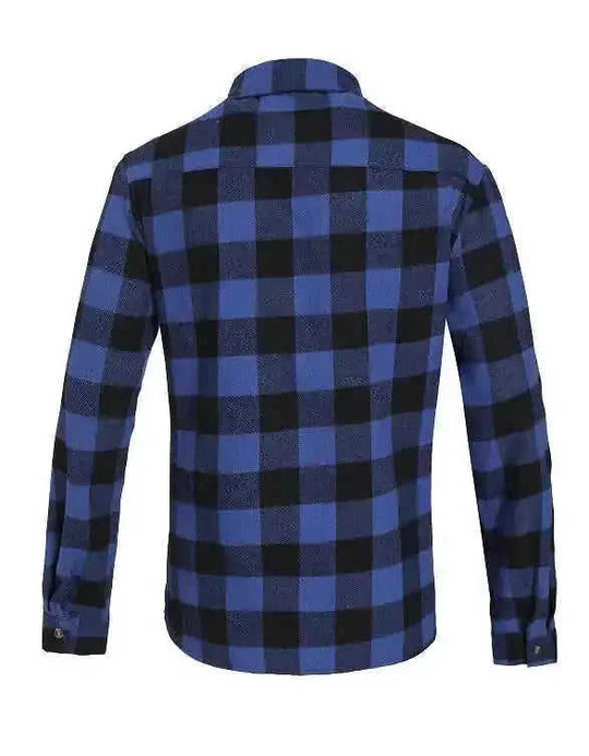 A Long-sleeved Pocket Checked Shirt With A Lapel For Young Men In Autumn And - close-up detail (material: cotton | color:...