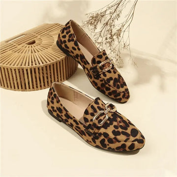Leopard Print Casual Soft Bottom Pumps Women Casual Shoes Round Toe Flats Meifu Market