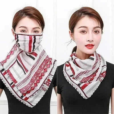 silk neck scarf with upf protection | lightweight sun protection scarf | versatile travel neck gaiter | ultrasonic cleaning