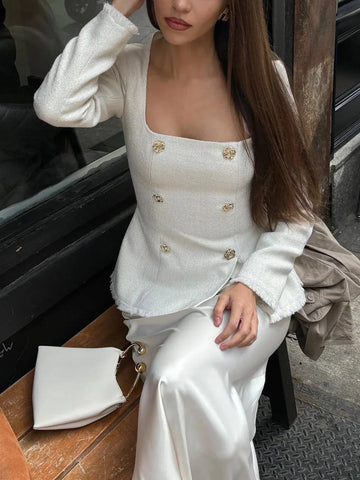 square neck blazer | long sleeve waist blazer | polyester spandex blazer | ultrasonic cleaning