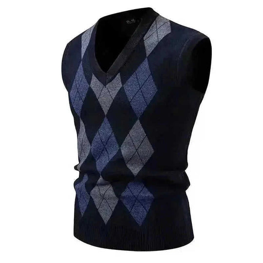 mens plaid pullover sweater | soft cotton blend fabric | long sleeve casual sweater | ultrasonic cleaning