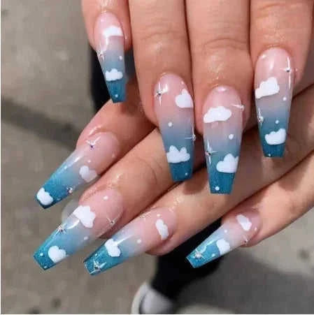 acrylic nail tips | short coffin nails | press on nails | energy saving