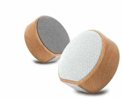 Mini Wood Bluetooth Speaker Portable Outdoor Wireless Support AUX TF White - main product image