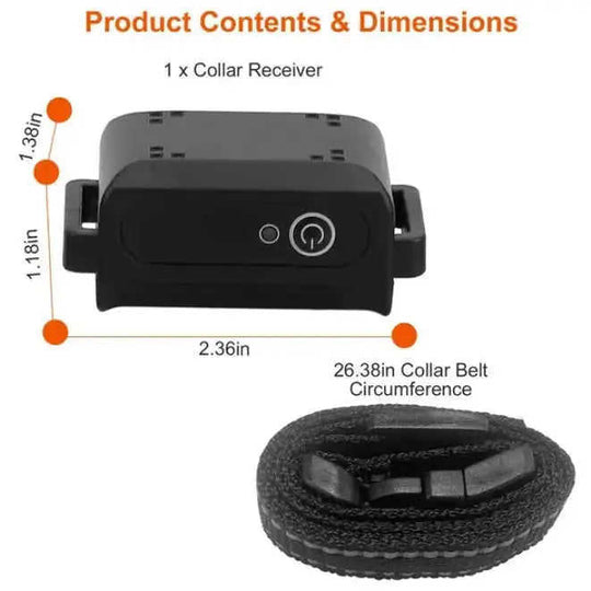 Dog Training Collar Receiver IP67 Waterproof Style1 - angle view with in 1 dog training collar 1000 meter range anti-bark ...