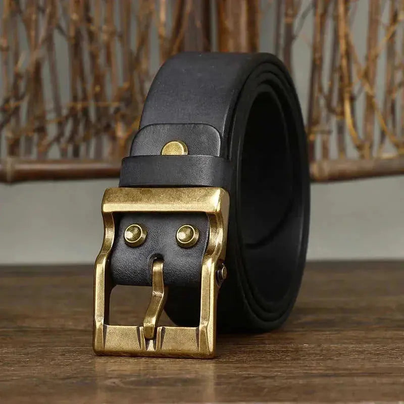 top-grain leather belt | brass buckle belt | vintage style belt | ultrasonic cleaning