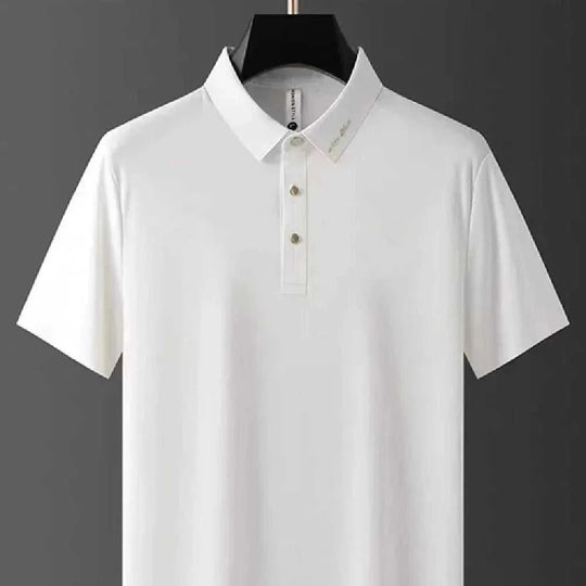 seamless ice silk polo shirt | moisture-wicking polo shirt for men | lightweight summer polo shirt | ultrasonic cleaning