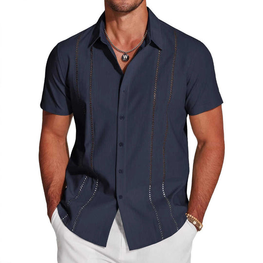 Men's Hawaiian Print Short Sleeve Lapel Shirt - Meifu Market