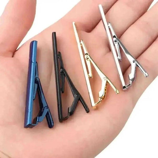 stainless-steel tie clip | gold metal tie bar | crystal tie pin for men | ultrasonic cleaning