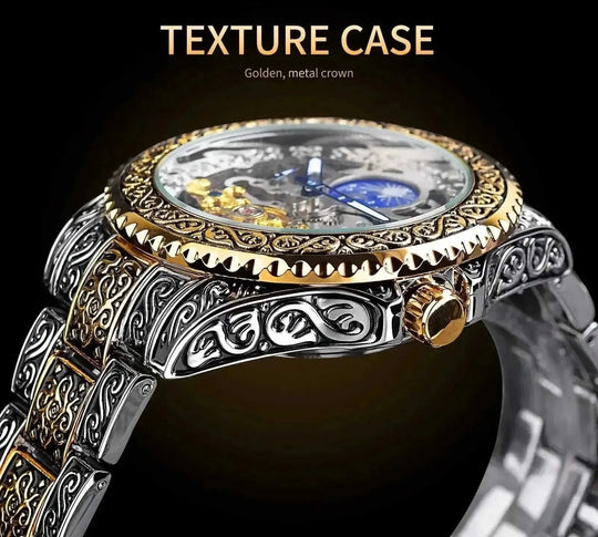 skeleton tourbillon movement | sapphire crystal glass | business casual timepiece | energy saving