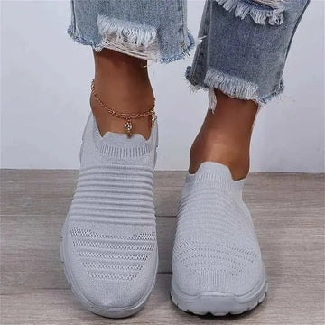 breathable knit fabric | lightweight walking shoes | slip-on sneakers women | energy saving