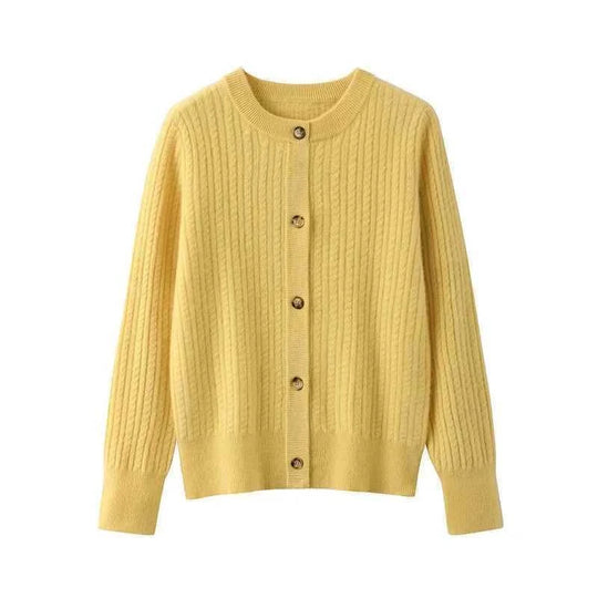 soft cashmere sweater | round neck cardigan | knitted sweater coat | ultrasonic cleaning