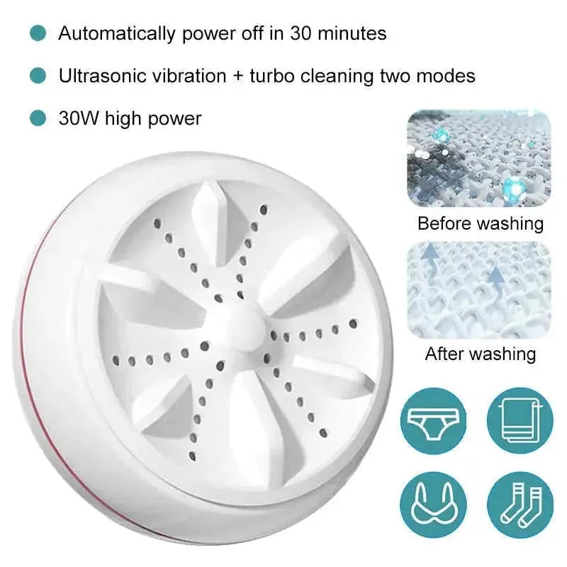portable turbine washing machine | compact mini washer | lightweight laundry appliance | ultrasonic cleaning
