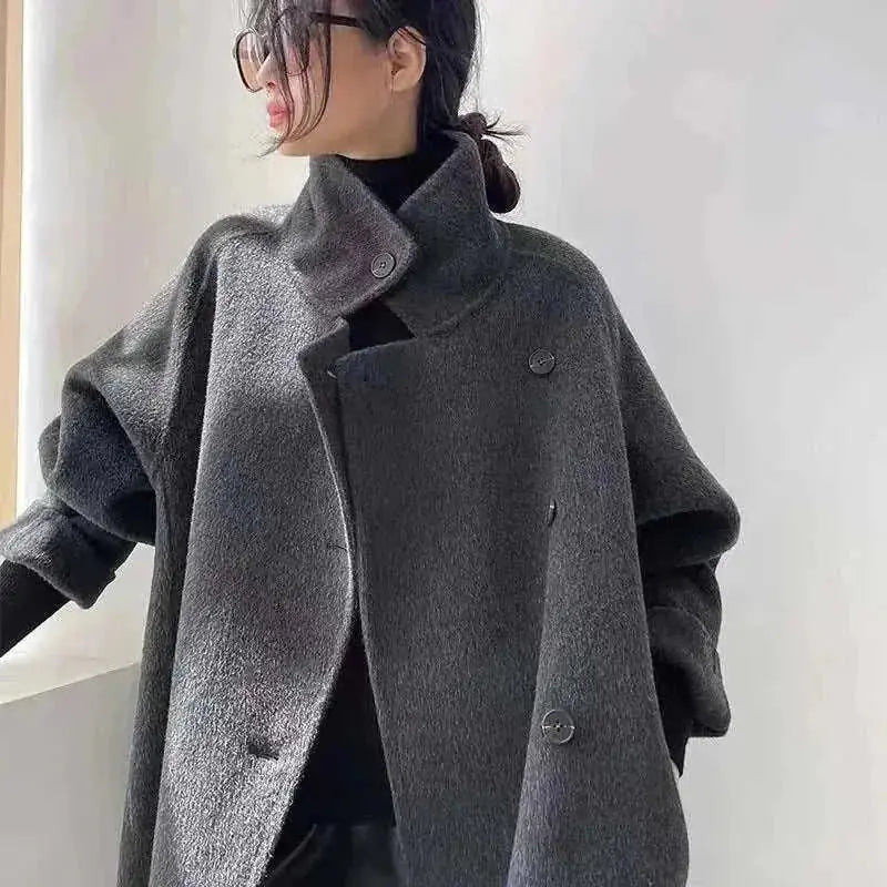 double-sided cashmere coat | long turtleneck cardigan | reversible cashmere coat | ultrasonic cleaning