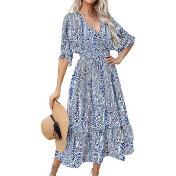 Women's Floral Maxi Dress Bohemian Style Meifu Market