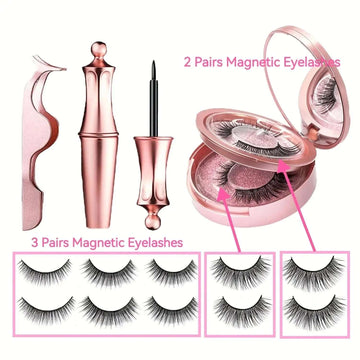 5 Pairs Luxurious Magnetic Eyelashes & Eyeliner Kit - Reusable 3D False Lashes with Hassle-Free, Glueless Application - Long-Lasting Eyes Makeup Set, Perfect for Busy Mothers | Ultimate Buying Guide 2025 (ES) - Meifu Market