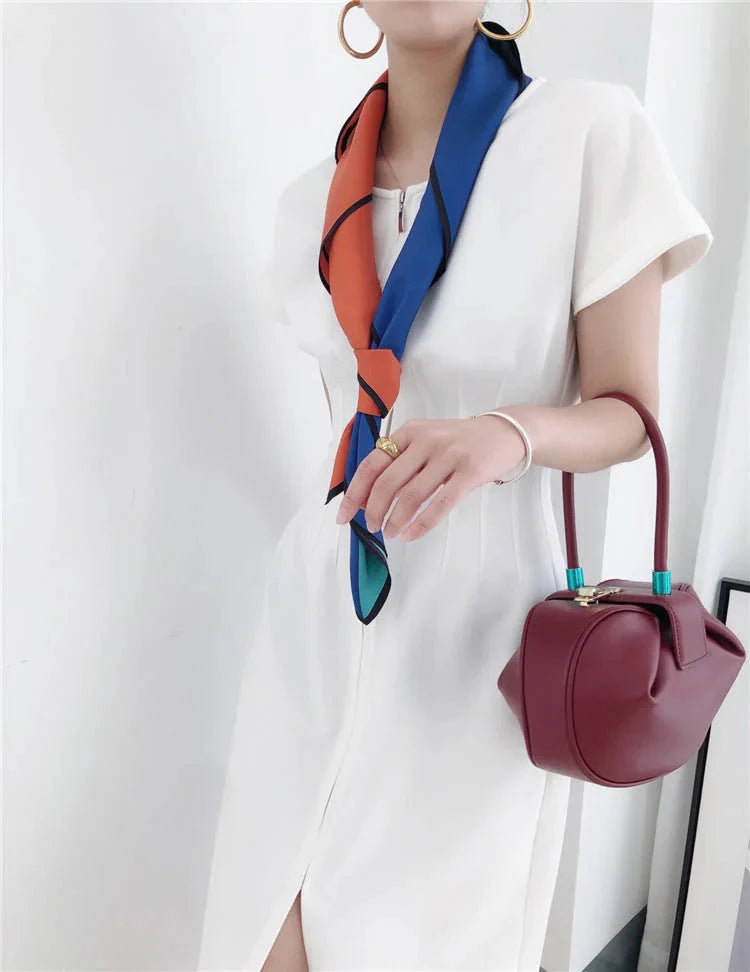 French Single Geometric Silk Scarf, Twill Satin Sunscreen Shawl | Ultimate Buying Guide 2025 (ES) - Meifu Market