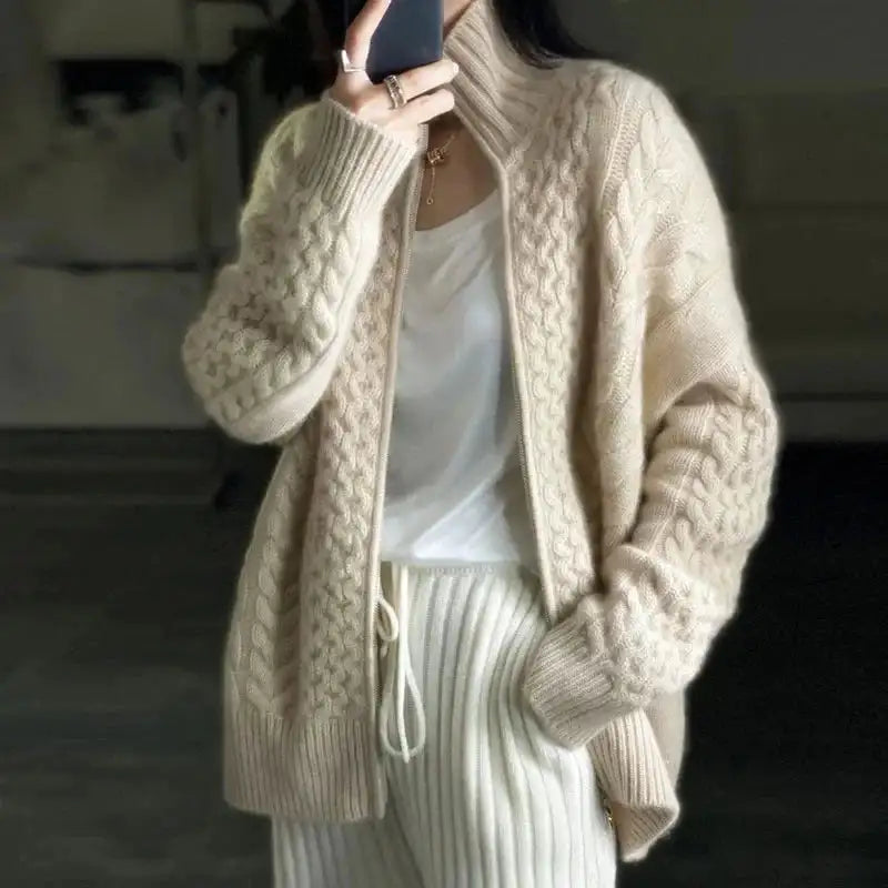Thick Cashmere Women High Neck Zipper Sweater Cardigan | Ultimate Buying Guide 2025 (EN) - Meifu Market