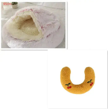 2 In 1 Dog And Cat Bed Pet Winter Bed Round Plush Warm Bed House Soft Long Plush Pets Bed Pet Products Meifu Market