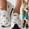 hollow out canvas shoes | 6cm heel height | breathable mesh flats | energy saving