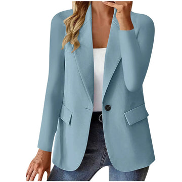 Ins Lapel Button Jacket Fashion Commuter Casual Suit Jacket Women's Long-sleeved Tops Outwear Clothing Meifu Market