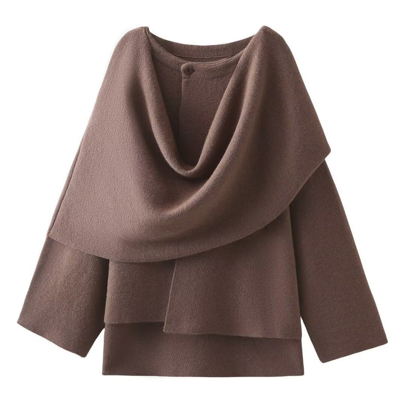 Women's Loose Casual Cape Knitted Sweater Coat Meifu Market