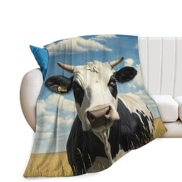 Cows Pattern Printed Flannel Digital Blanket