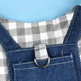 durable canvas rabbit harness | plaid denim pet leash | small animal traction rope | ultrasonic cleaning