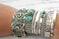 elastic turquoise bracelet | adjustable boho bangle | vintage tribal jewelry | ultrasonic cleaning