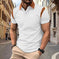 Waffle Jacquard Polo – Men's Asymmetric Textured Casual Shirt