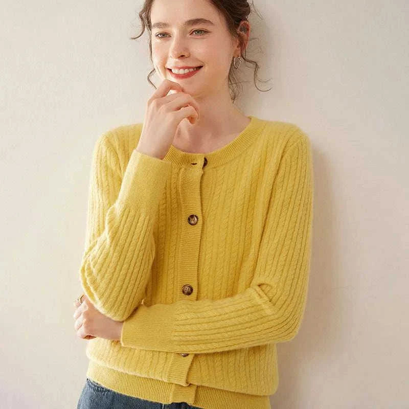soft cashmere sweater | round neck cardigan | knitted sweater coat | ultrasonic cleaning