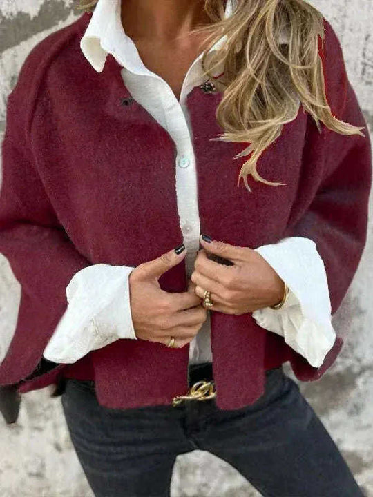 Batwing Sleeve Cardigan Women - Cropped Cashmere Jacket Loose Fit Meifu Market